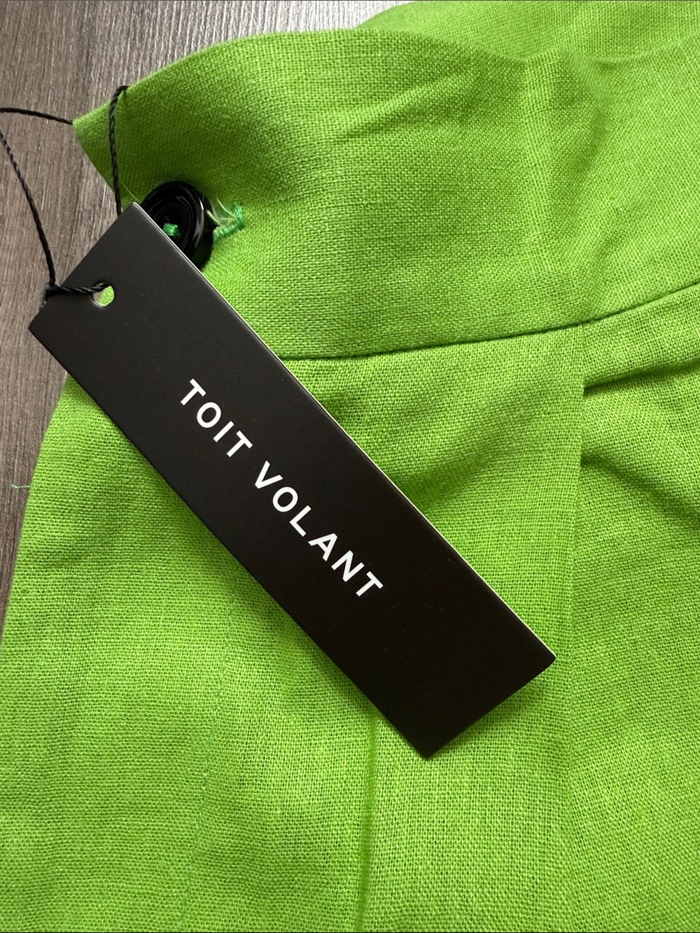 Toit Volant NWT  Wide-Leg High-Waist Pants in Lime Green - Picture 3 of 8